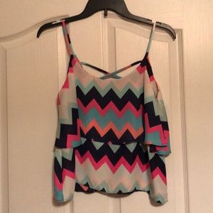 Charlotte Russe Chevron Crop-Top